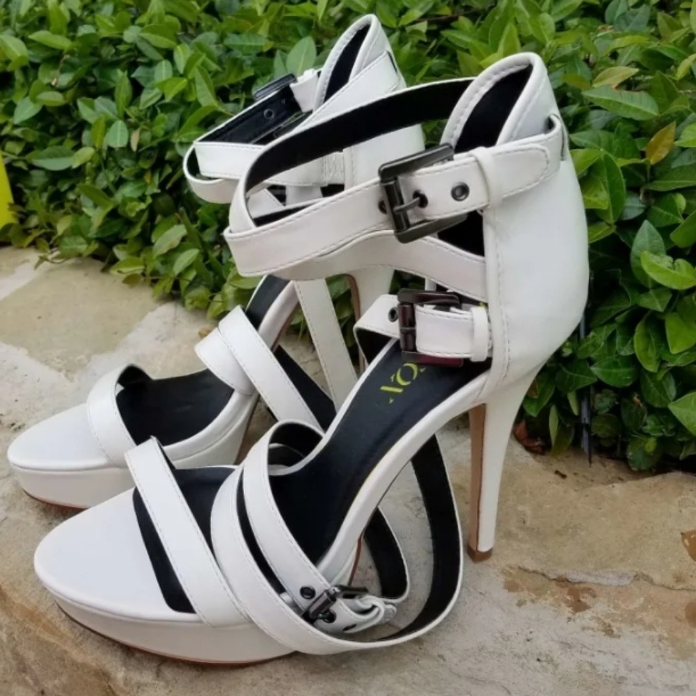 White Strappy Heels